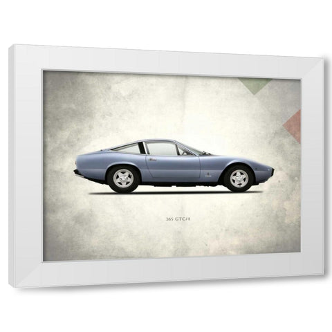 Ferrari 365GTC-4 1972 White Modern Wood Framed Art Print by Rogan, Mark