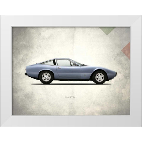 Ferrari 365GTC-4 1972 White Modern Wood Framed Art Print by Rogan, Mark