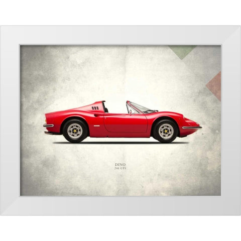 Ferrari Dino 246GTS 1973 White Modern Wood Framed Art Print by Rogan, Mark