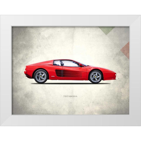 Ferrari Testarossa 1996 White Modern Wood Framed Art Print by Rogan, Mark