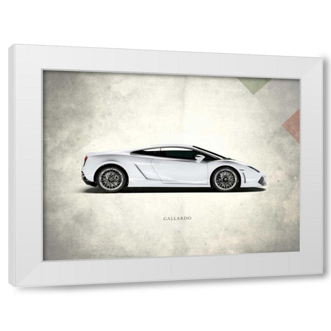 Lamborghini Gallardo White Modern Wood Framed Art Print by Rogan, Mark