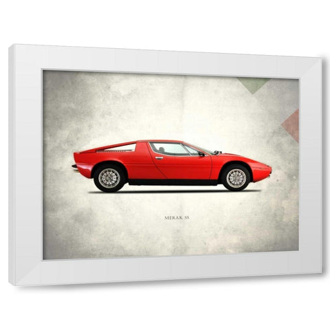 Maserati Merak-SS 1975 White Modern Wood Framed Art Print by Rogan, Mark