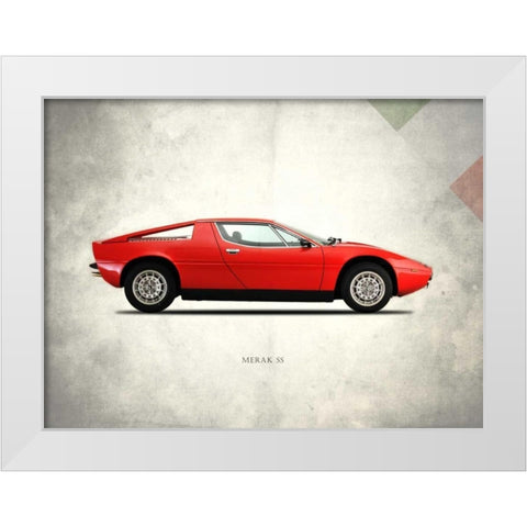 Maserati Merak-SS 1975 White Modern Wood Framed Art Print by Rogan, Mark