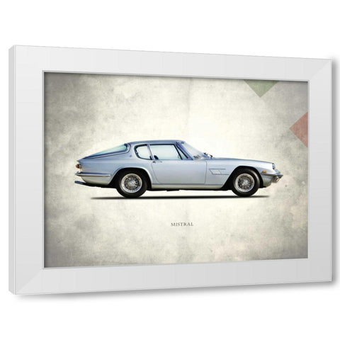 Maserati Mistral 1969 White Modern Wood Framed Art Print by Rogan, Mark
