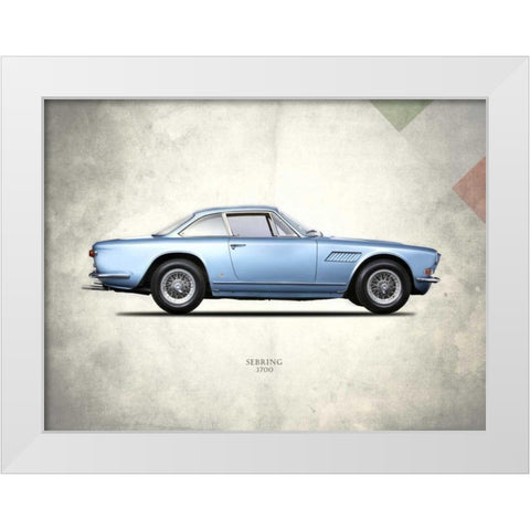 Maserati Sebring 3700 1969 White Modern Wood Framed Art Print by Rogan, Mark