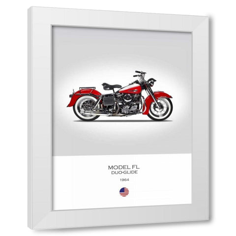 Harley Davidson Model FL Duo G White Modern Wood Framed Art Print by Rogan, Mark