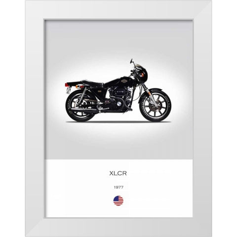 Harley Davidson XLCR 1977 White Modern Wood Framed Art Print by Rogan, Mark