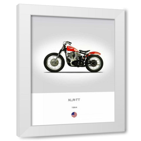 Harley Davidson XLR TT 1964 White Modern Wood Framed Art Print by Rogan, Mark