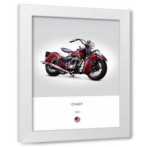 Indian Chief 1941 White Modern Wood Framed Art Print by Rogan, Mark