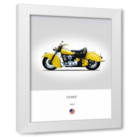 Indian Chief 1951 White Modern Wood Framed Art Print by Rogan, Mark