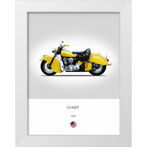 Indian Chief 1951 White Modern Wood Framed Art Print by Rogan, Mark