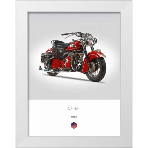 Indian Chief 1953 White Modern Wood Framed Art Print by Rogan, Mark