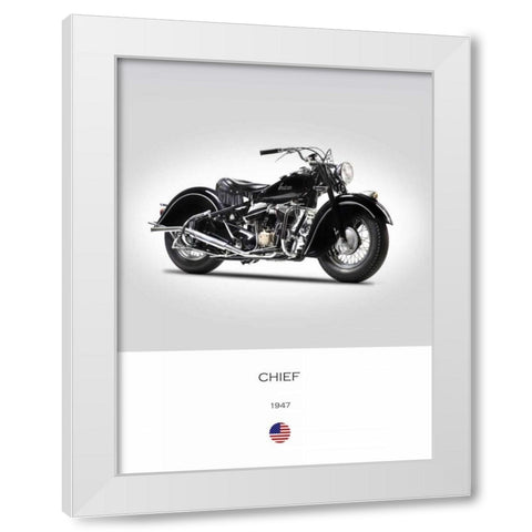 Indian Chief Type 347 1947 White Modern Wood Framed Art Print by Rogan, Mark