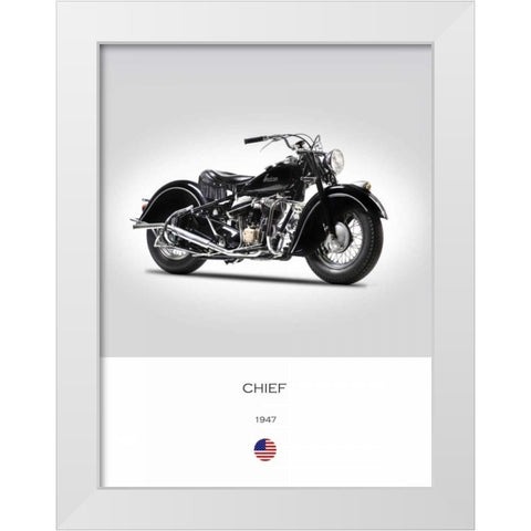 Indian Chief Type 347 1947 White Modern Wood Framed Art Print by Rogan, Mark