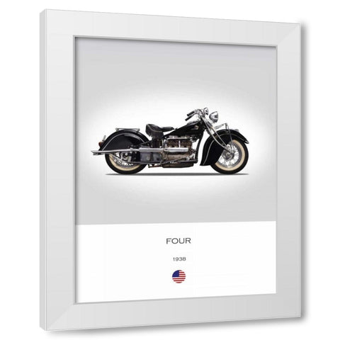 Indian Four 1938 White Modern Wood Framed Art Print by Rogan, Mark