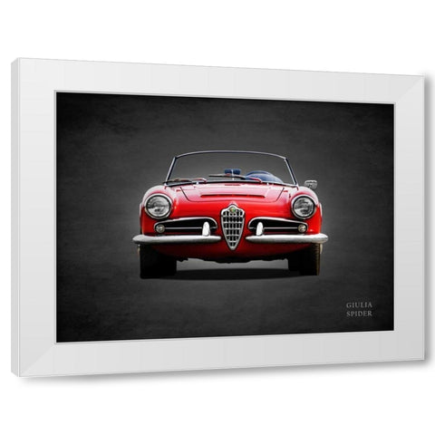 Alfa Giulia 1600 Spider 1964 White Modern Wood Framed Art Print by Rogan, Mark