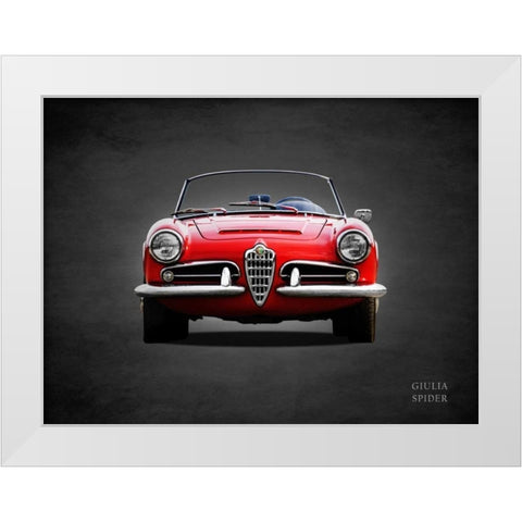 Alfa Giulia 1600 Spider 1964 White Modern Wood Framed Art Print by Rogan, Mark