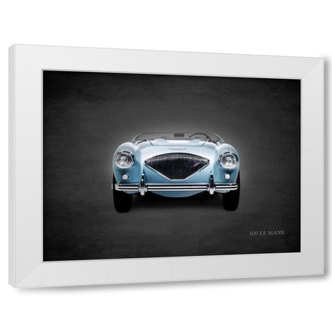 Austin-Healey 100 LeMans 1956 White Modern Wood Framed Art Print by Rogan, Mark