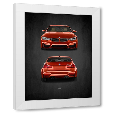 BMW M3 White Modern Wood Framed Art Print by Rogan, Mark