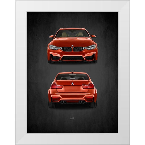 BMW M3 White Modern Wood Framed Art Print by Rogan, Mark