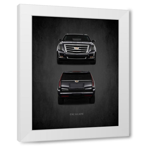 Cadillac Escalade White Modern Wood Framed Art Print by Rogan, Mark