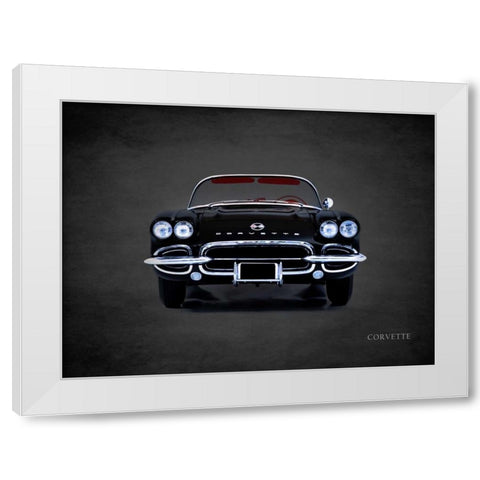 Chevrolet Corvette 1962 White Modern Wood Framed Art Print by Rogan, Mark