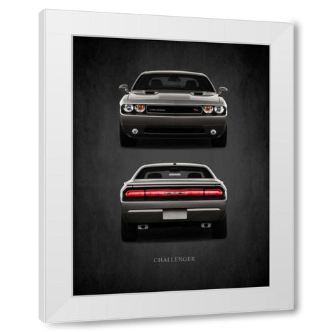 Dodge Challenger RT White Modern Wood Framed Art Print by Rogan, Mark