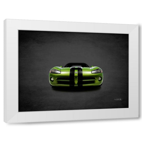 Dodge Viper Green White Modern Wood Framed Art Print by Rogan, Mark