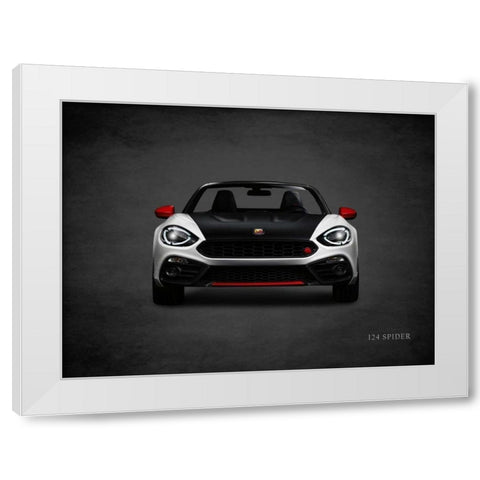 Fiat 124 Spider White Modern Wood Framed Art Print by Rogan, Mark