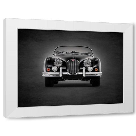 Jaguar XK150 1958 White Modern Wood Framed Art Print by Rogan, Mark