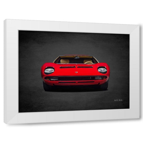 Lamborghini Miura White Modern Wood Framed Art Print by Rogan, Mark