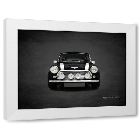 Mini Cooper 2001 White Modern Wood Framed Art Print by Rogan, Mark