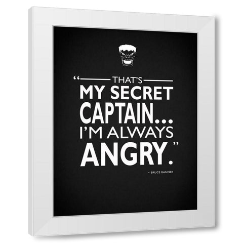 Hulk Alwas Angry White Modern Wood Framed Art Print by Rogan, Mark