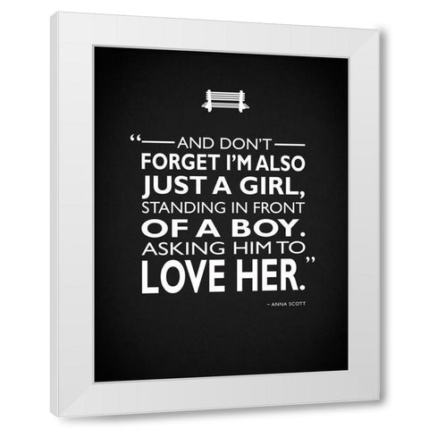 Notting Hill - Just A Girl White Modern Wood Framed Art Print by Rogan, Mark