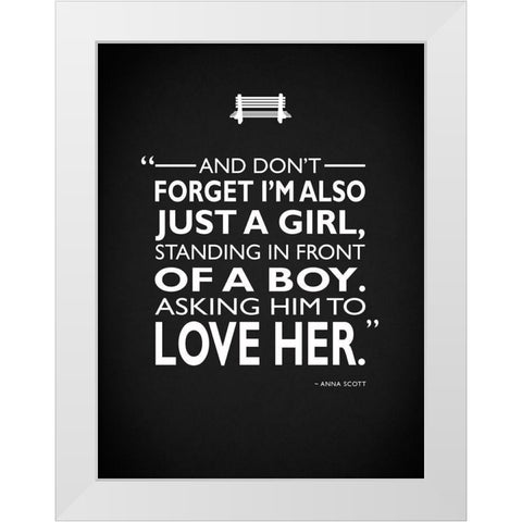 Notting Hill - Just A Girl White Modern Wood Framed Art Print by Rogan, Mark