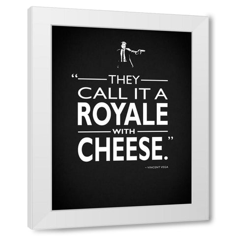 Pulp Fiction - With Cheese White Modern Wood Framed Art Print by Rogan, Mark