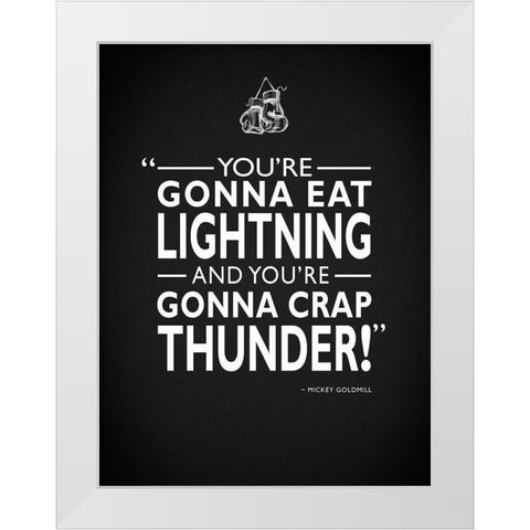 Rocky Gonna Eat Lightning White Modern Wood Framed Art Print by Rogan, Mark
