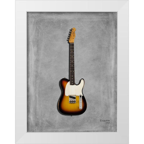 Fender Equire 59 White Modern Wood Framed Art Print by Rogan, Mark