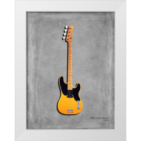 Fender Precision Bass 51 White Modern Wood Framed Art Print by Rogan, Mark