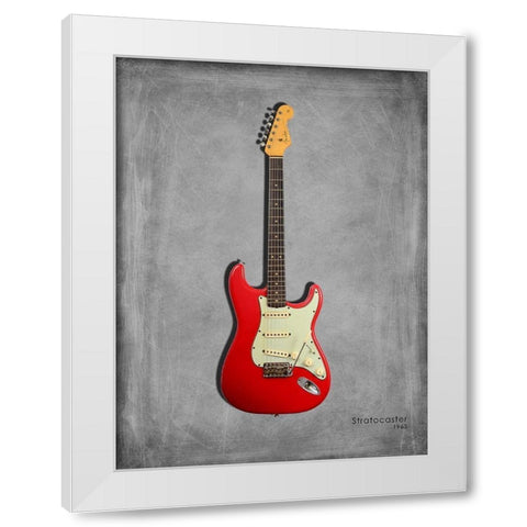 Fender Stratocaster 63 White Modern Wood Framed Art Print by Rogan, Mark