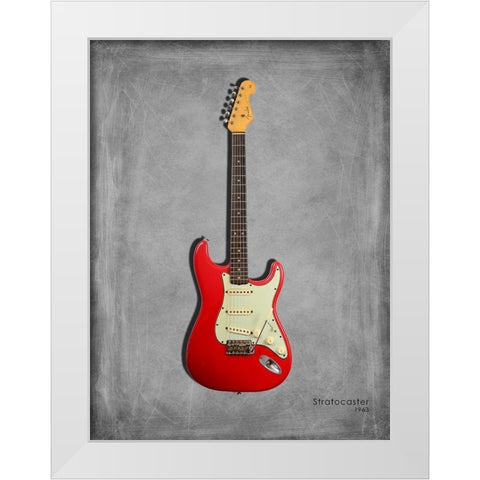 Fender Stratocaster 63 White Modern Wood Framed Art Print by Rogan, Mark