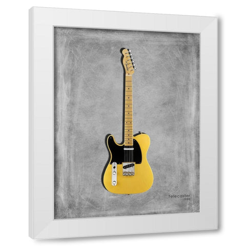 Fender Telecaster 52 White Modern Wood Framed Art Print by Rogan, Mark