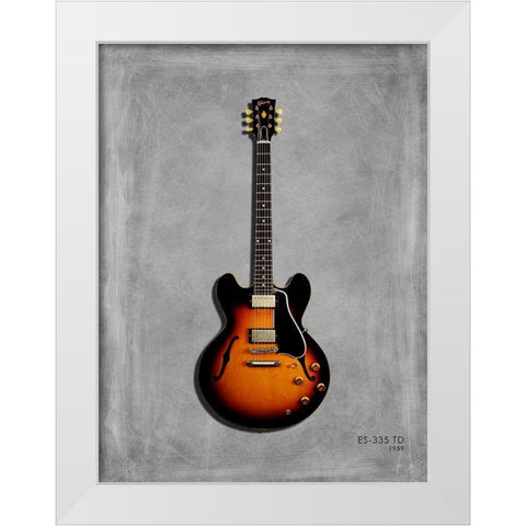 Gibson ES335 59 White Modern Wood Framed Art Print by Rogan, Mark