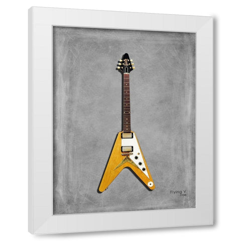 Gibson FlyingV 58 White Modern Wood Framed Art Print by Rogan, Mark