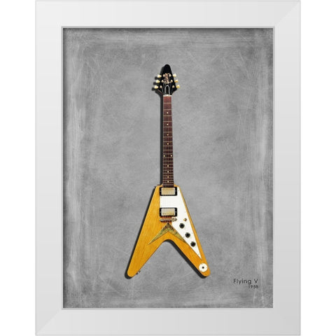 Gibson FlyingV 58 White Modern Wood Framed Art Print by Rogan, Mark