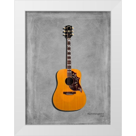 Gibson Hummingbird 1968 White Modern Wood Framed Art Print by Rogan, Mark