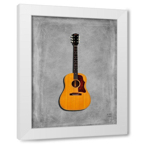 Gibson J50 1967 White Modern Wood Framed Art Print by Rogan, Mark