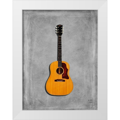 Gibson J50 1967 White Modern Wood Framed Art Print by Rogan, Mark