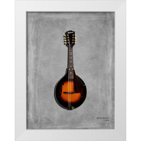 Gibson Mandolin 1943 White Modern Wood Framed Art Print by Rogan, Mark