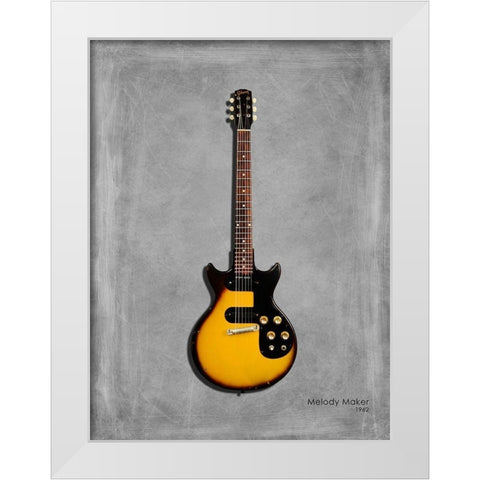 Gibson Melody Maker 62 White Modern Wood Framed Art Print by Rogan, Mark